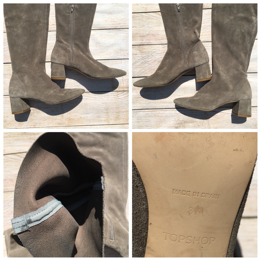Topshop | caramel suede over the knee boots 37 - Picture 4 of 8